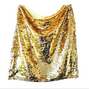 Marc New York Gold Sequin Knee Length Skirt